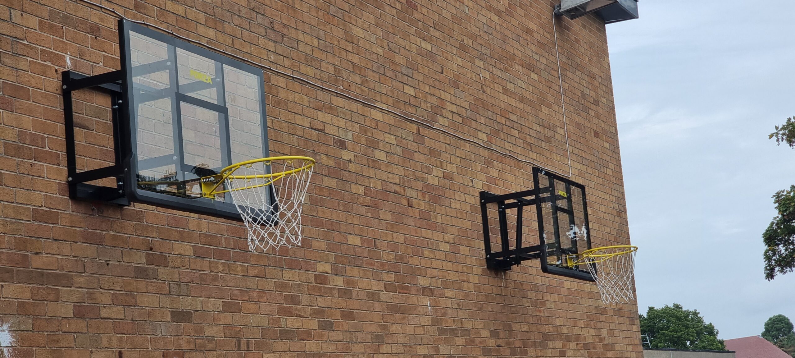 Basket Balls on the external Gym wall